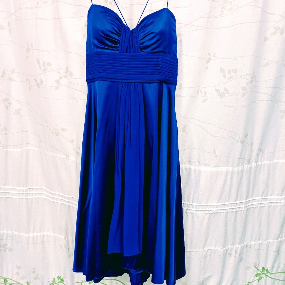Aidan Mattox Royal Blue Silk Dress